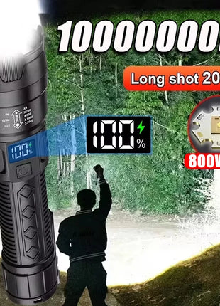High Power 2000LM LED Flashlight Built-in Battery USB Rechargeable