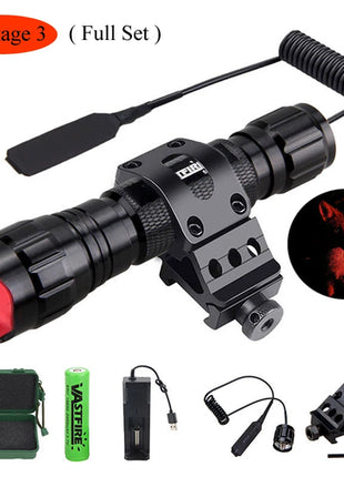 5000lm Led White Tactical Hunting Flashlight Weapon Gun Light +Rifle