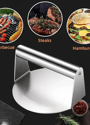Stainless Steel Smash Burger Press Hamburger Patties Meat Masher