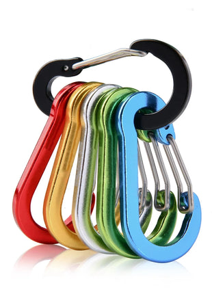 6pcs Carabiner Clip Aluminum Alloy Keychain Lock Buckle Snap D-Ring