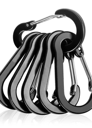 6pcs Carabiner Clip Aluminum Alloy Keychain Lock Buckle Snap D-Ring