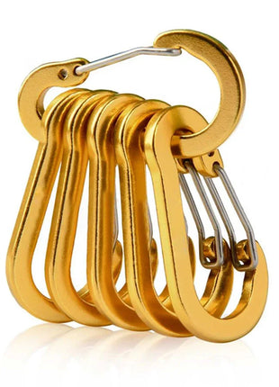 6pcs Carabiner Clip Aluminum Alloy Keychain Lock Buckle Snap D-Ring