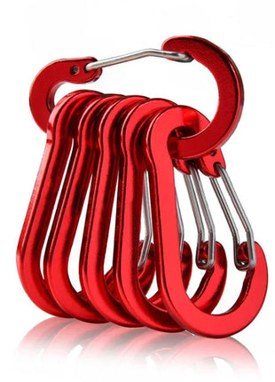 6pcs Carabiner Clip Aluminum Alloy Keychain Lock Buckle Snap D-Ring