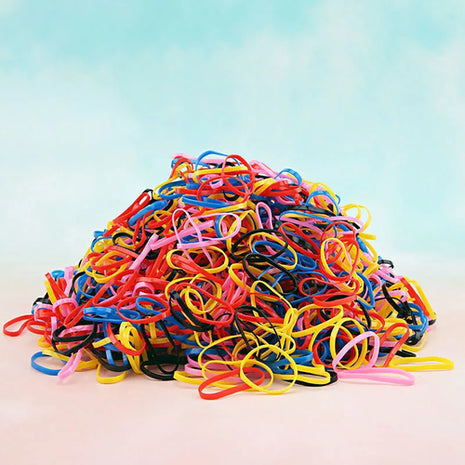 1000Pcs Colorful Disposable Hair Bands Girls Elastic Rubber Band Kids