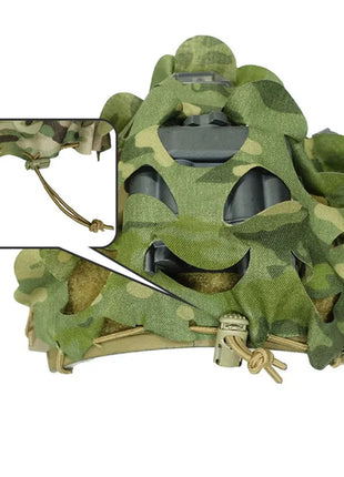 3D Camo Net Airsoft Helmet Cover Laser Cut Nylon Drawstring Helmet
