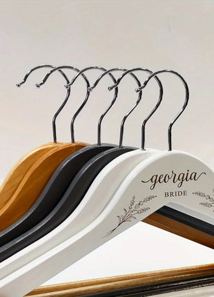 1pc Custom Engraved Name Wooden Clothes Hanger Personalized Name