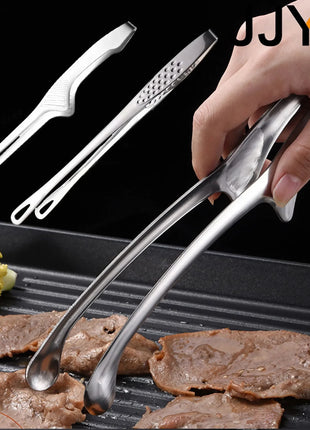JJYY 304 Stainless Steel Food Tongs Long Handle Non-Slip Barbecue
