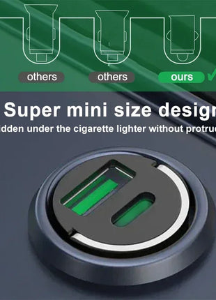 200W Mini Pull Ring Car Charger Dual USB Fast Chargingfor iPhone