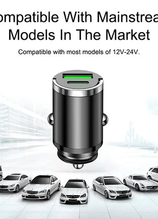 200W Mini Pull Ring Car Charger Dual USB Fast Chargingfor iPhone