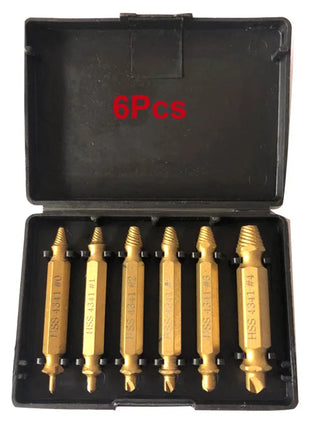 6pcs Damaged Screw Extractor Set: Double Head Screw Remover Tools for