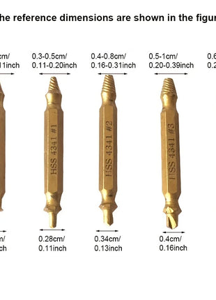 6pcs Damaged Screw Extractor Set: Double Head Screw Remover Tools for