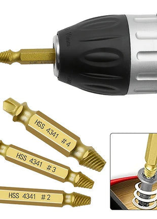 6pcs Damaged Screw Extractor Set: Double Head Screw Remover Tools for