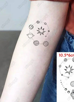 Waterproof Temporary Tattoo Sticker Black Hand Drawn Heart Design Body