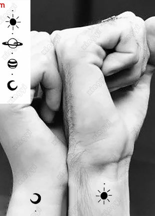 Waterproof Temporary Tattoo Sticker Black Hand Drawn Heart Design Body