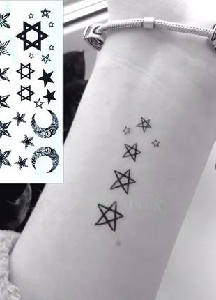 Waterproof Temporary Tattoo Sticker Black Hand Drawn Heart Design Body