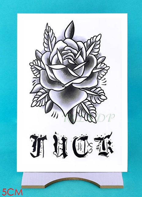 Waterproof Temporary Tattoo Sticker Rose Flower Hand back tatto Art