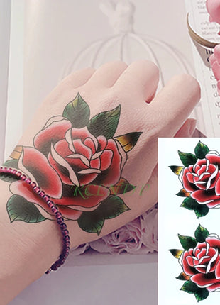 Waterproof Temporary Tattoo Sticker Rose Flower Hand back tatto Art