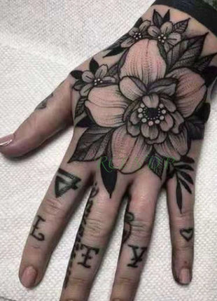 Waterproof Temporary Tattoo Sticker Rose Flower Hand back tatto Art