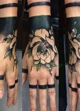 Waterproof Temporary Tattoo Sticker Rose Flower Hand back tatto Art