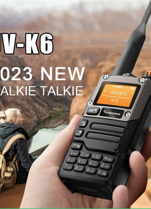 Quansheng UV-K6 Walkie Talkie 5W Air Band Radio Tyep C Charge UHF VHF