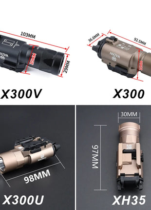 Tactical Surefir X300 X300U Ultra X300V XH35 Metal Pistol Gun Strobe