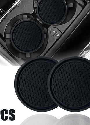 2pcs Black Car Auto Cup Holder Anti Slip Insert Coasters Pads Interior