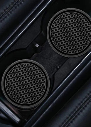 2pcs Black Car Auto Cup Holder Anti Slip Insert Coasters Pads Interior