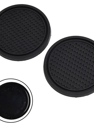 2pcs Black Car Auto Cup Holder Anti Slip Insert Coasters Pads Interior