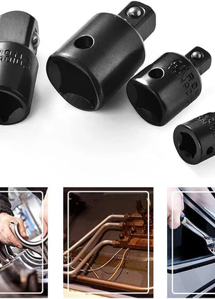 4pcs Socket Convertor Adaptor Reducer Set 1/2 To 3/8 3/8 To 1/4 3/4 To