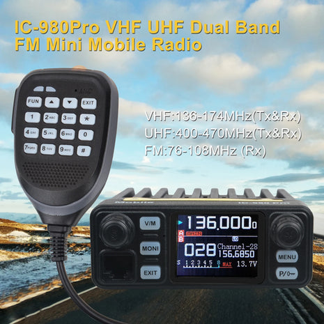Hiroyasu Walkie Talkie IC-980Pro VHF UHF Dual Band Dual Watch 25W