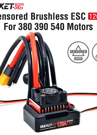 Rocket-RC 120A Sensored Brushless ESC for 1/10 RC Racing Car 380 390