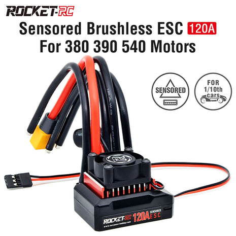Rocket-RC 120A Sensored Brushless ESC for 1/10 RC Racing Car 380 390