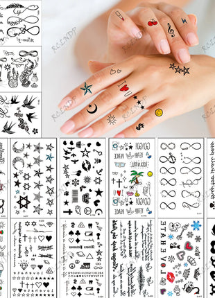 Waterproof Temporary Tattoo Sticker English Letter Star Moon Anchor