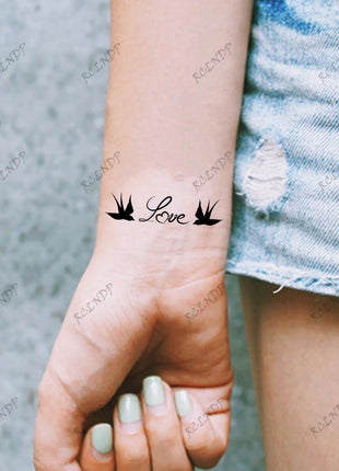 Waterproof Temporary Tattoo Sticker English Letter Star Moon Anchor