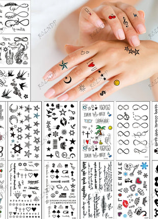 Waterproof Temporary Tattoo Sticker English Letter Star Moon Anchor