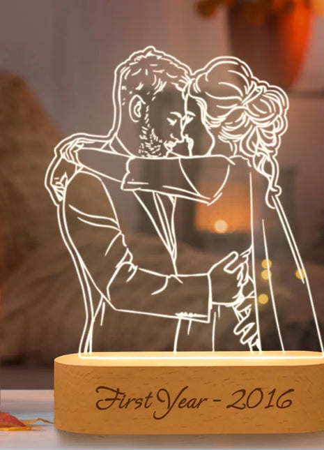 Personalized Gift Photo 3D Lamp Customized Wedding Anniversary