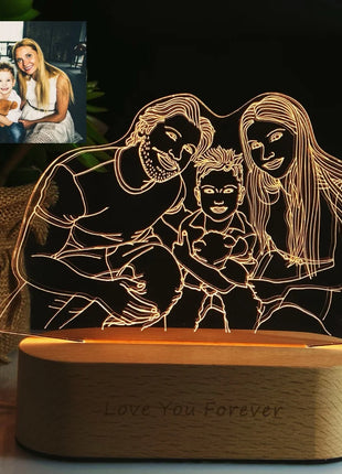Personalized Gift Photo 3D Lamp Customized Wedding Anniversary