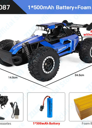 ZWN 1:16/1:20 2.4G Model RC Car With LED Light 2WD Off-road Remote