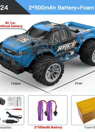 ZWN 1:16/1:20 2.4G Model RC Car With LED Light 2WD Off-road Remote