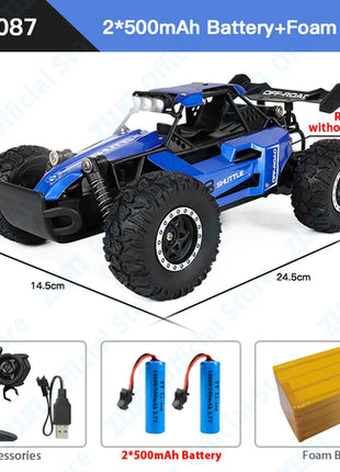 ZWN 1:16/1:20 2.4G Model RC Car With LED Light 2WD Off-road Remote