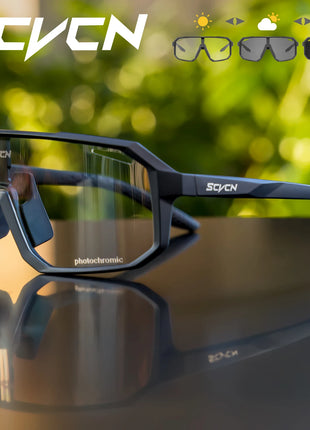 SCVCN Outdoor Sport Bike Photochromic Sunglasses Men Women bicycle MTB