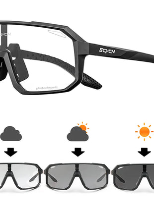 SCVCN Outdoor Sport Bike Photochromic Sunglasses Men Women bicycle MTB