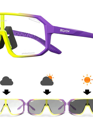 SCVCN Outdoor Sport Bike Photochromic Sunglasses Men Women bicycle MTB