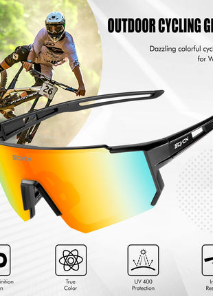 SCVCN New Outdoor Cycling Sunglasses Men Road Driving Bike Glasses