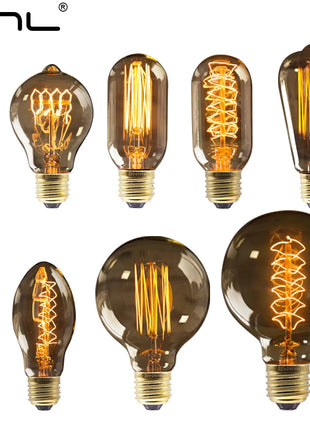 Retro Edison Bulb E27 220V 40W ST64 G80 G95 G125 Ampoule Vintage
