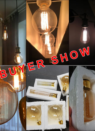 Retro Edison Bulb E27 220V 40W ST64 G80 G95 G125 Ampoule Vintage