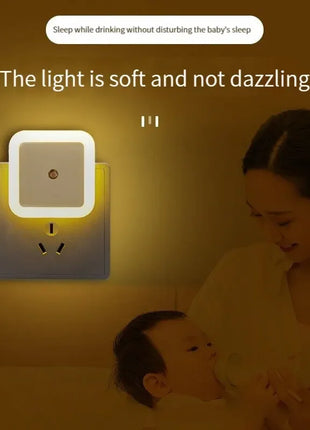 Mini LED Night Light EU Plug In Smart Control Sensor Ambient Light For