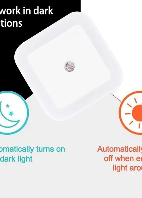 Mini LED Night Light EU Plug In Smart Control Sensor Ambient Light For