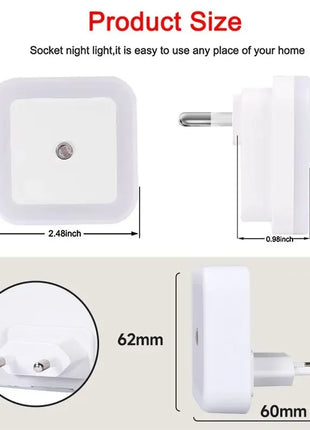 Mini LED Night Light EU Plug In Smart Control Sensor Ambient Light For