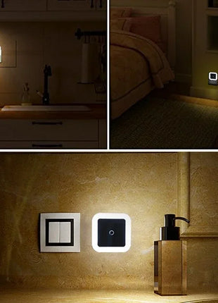 Mini LED Night Light EU Plug In Smart Control Sensor Ambient Light For